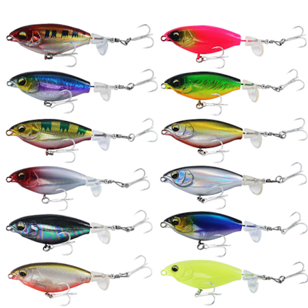 Kunstig agn fiske agn fiske agn med propel top agn 12 stykker