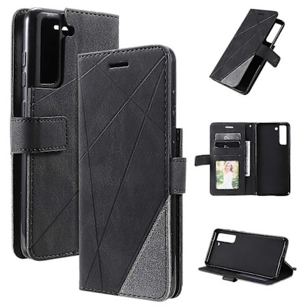 Etui til Samsung Galaxy S21 FE 5G Læder Magnetisk Folio Cover med Kortlomme Kompatibel med Samsung Galaxy S21 FE 5G Sort