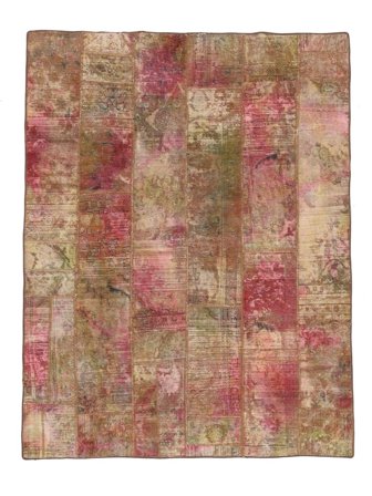 Hand Knotted Persian Patchwork Rug 180X232 Brown/Dark Red