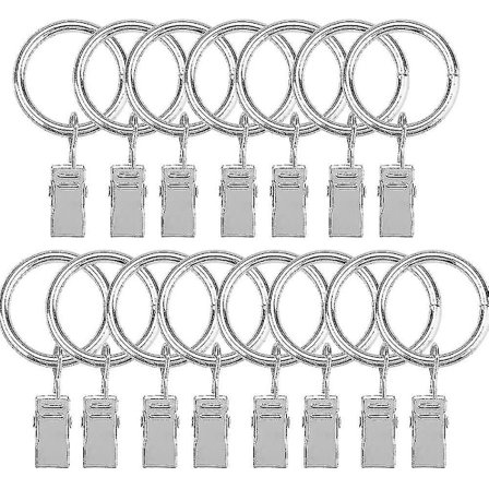 Gardinkrokar med klämmor, Dekorativa ringar, Rostfria, Vintage-stil, 2,5 cm