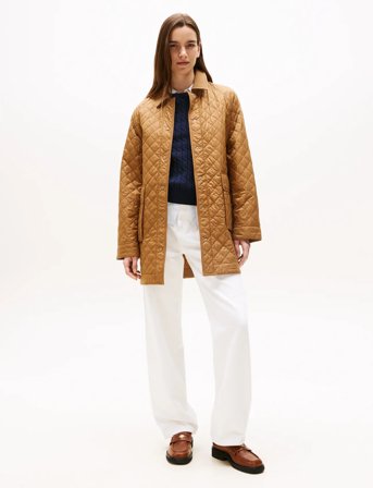 Tommy Hilfiger Padded Nylon Reg Quilted Coat - Beige - S