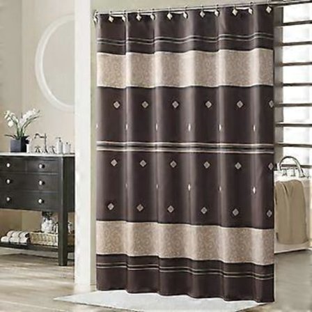 Kangas-kukallinen suihkuverho, pitkä sininen ja valkoinen suihkuverho, sinivihreä ja ruskea kasvi-suihkuverho kylpyhuoneeseen - 72" L x 72" K