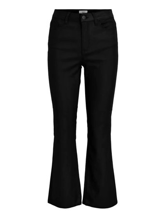 Objbelle Mw 7/8 Coated Flared Pants Div Black Object