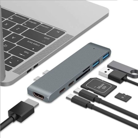 USB C -keskitinsovitin MacBook Pro M1 / MacBook Air M1 2020 2019 2018 13 tuumaa 15 KLB