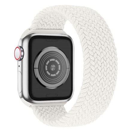 Apple Watch (45 mm) elastiskt klockarmband - Pärlvit / Storlek: S