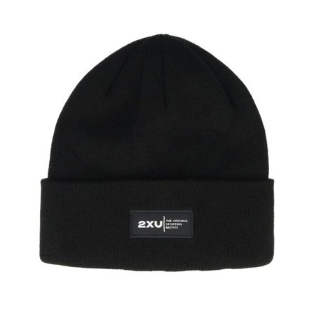 2XU - Svart cuff Beanie - Commute Beanie Black/White Cuff @ Hatstore