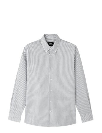 Mads Nørgaard Cotton Oxford Sune Stripe Shirt Bd Fav - Grey - L