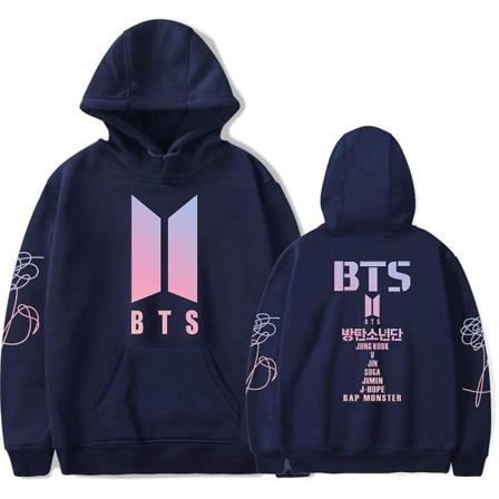 Kpop Bts Bangtan Boys Love Yourself hettegenser hettegenser topp marineblå Navy S