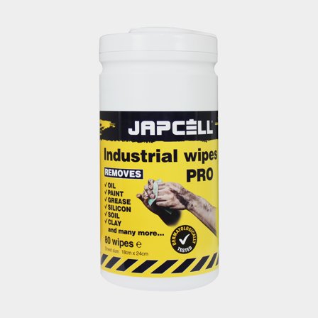 Cleaning wipes / wet wipes Japcell Industrial Wipes PRO, coarse, 18 x 24 cm, 80-pack