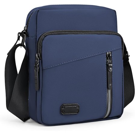 Skuldertaske til mænd, Crossbody-taske med justerbar rem, let og vandtæt messenger-taske med flere lommer, Crossbody-taske, blå