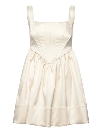 Livia Drop Waist Mini Dress Cream Malina