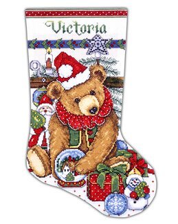 Kirjontapakkaus Joulusukka Nallekarhu-Design Works Crafts