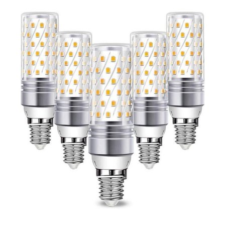 5 LED E27 E14 16W lyspærer, kaldhvit eller varmhvit, mais- eller lysform, stor skrusokkel.