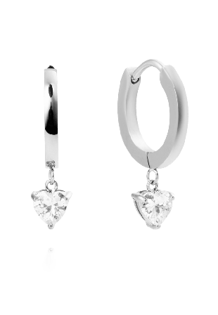 Mockberg Bonne Steel Hoops - white Smycken & klockor Dam Silver ONESIZE