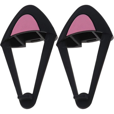 Svart - 1 par over-ear silikonhörlurar med söta dekorativa justerbara remmar för live-videospelheadset