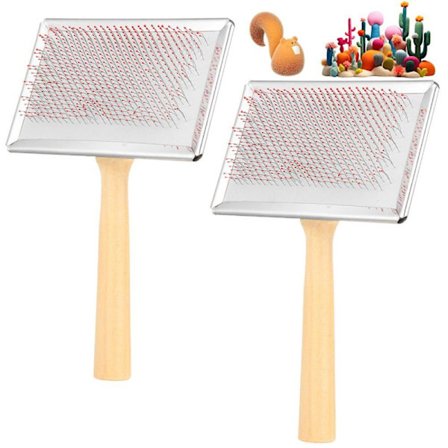 2 stk. Uldkarder Håndkarder Nålefiltning Børste 2 stk. 2 stk.