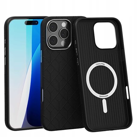 Spacecase Case Cover Till Iphone 16 Pro Max Black För Magsafe