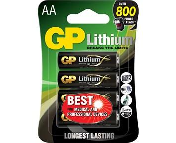 GP AA batteri Litium 1.5V, 15LF-2U4, 4-pack GP AA 15LF-2U4 litiumbatteri 1.5V 4-pack Power Litiumbatterier - Litiumbatterier