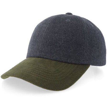 Equip - Grå unconstructed Keps - Wool Charcoal/Olive Dad Cap @ Hatstore
