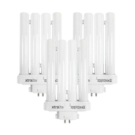Xtralite 27w Dagslys Erstatningspære Til Højvisionslæselamper, 4-Pin Gx10q-4 Quad Tube (6500k) Pakke Med 2