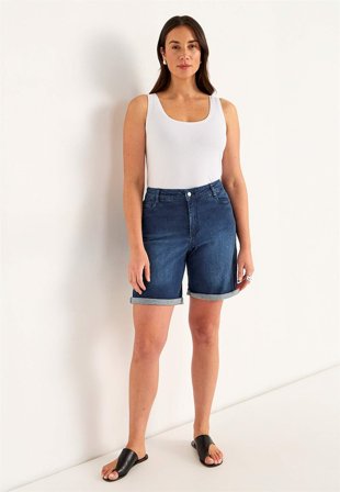 Cellbes of Sweden - Jeans-shorts med komfortabel stretch i mellomblå / denim for damer i størrelse 52