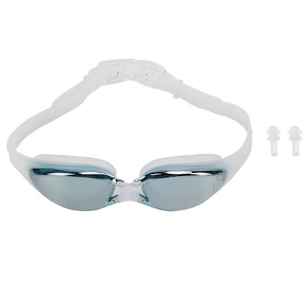 Svømmebriller for voksne med UV-beskyttelse, anti-dugg, lekkasjesikre, elektroplettering, lyseblå