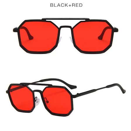 2022 Polygon Punk Solglasögon Män Kvinnor Märke Vintage Solglasögon Metall Steampunk Stil Mode Oculos de sol UV400