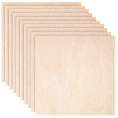 Luovat Deco Neliö Vanerilevyt | DIY Pyyhkäisy | Luonnonkoivu 400 x 400 x 3 mm – 20 kappaleen pakkaus