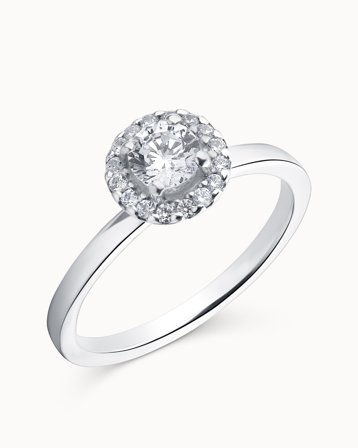 Haloring Grazia 18K Vitguld Naturlig Diamant 0.50 Carat - Förlovningsringar & Vigselringar hos Vanbruun