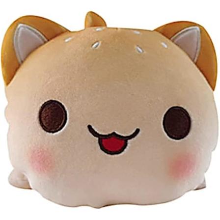 Stuffede kattedyr Aphmau Meemeows kattemyke leker, katt mjau mjau myk plysj munk Hamburger katt plysjdukke (hamburgerkatt, 9,84 tommer)
