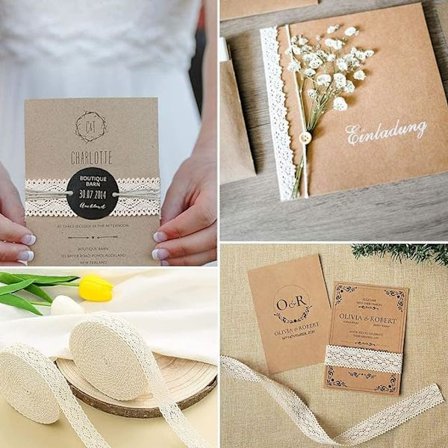 Vintage blondebånd 30 m bomull, dekorativt blondebånd, blondebånd