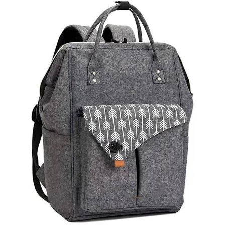 Ryggsekk for kvinner til skole, reise, fritid og jobb med laptoprom og tyverisikker lomme - Grå