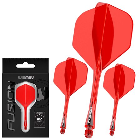 Winmau Fusion Darts Red - Pro Dart Flights, 90 Degree Wings, Advanced Polymer, Short/Medium Size, Durable, Consistent Trajectory