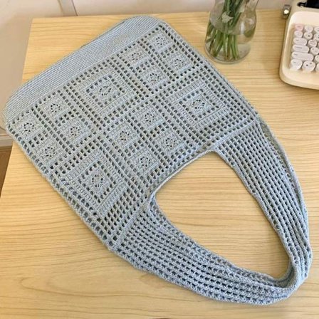 Axelväskor Virkad väska LJUSBLÅ - high quality