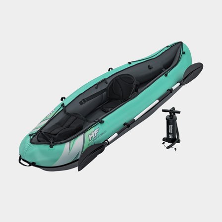 Oppustelig kajak Bestway Hydro Force Ventura Elite X1, 280 x 86 x 40 cm, mintgrøn + pagaj + håndpumpe + transporttaske + opbevaringstaske + 