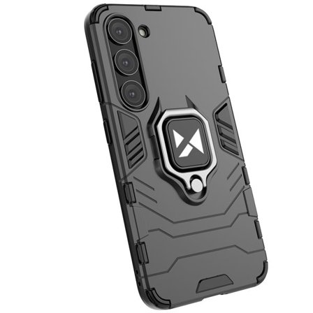 Wozinsky Ring Armor etui for Samsung Galaxy S23 pansrede deksel magnetisk holder ring svart