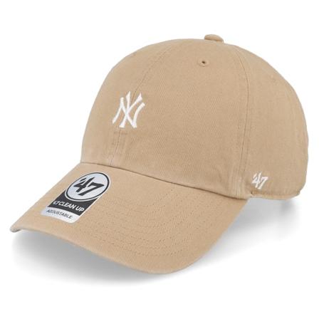 47 Brand - MLB Beige unconstructed Cap - New York Yankees MLB Base Runner Clean Up Khaki Dad Cap @ Hatstore