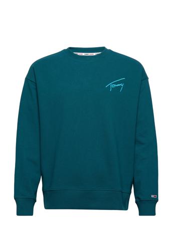 Tjm Tommy Signature Crew Sweat-shirt Tröja Blå Tommy Jeans
