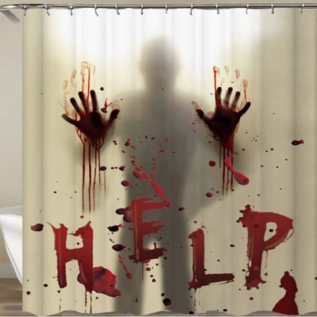 Halloween Horror Bloody Handprints - 71" x 71" Halloween Shower