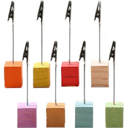 8 stk klips fotoholder med krokodilleklips og trebase fotoholder klemme tre kube base bilder memo klips memoholder rett fotoholder wi