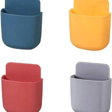 Pakke med 4 veggmonterte fjernkontrollholdere