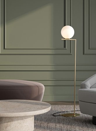 IC F1 gulvlampe H135 - messing