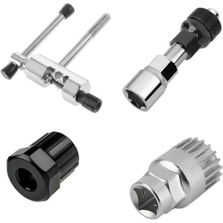 4 stk. Cykelreparationsværktøjssæt Cykelkædereparationsværktøj Kranksætaftrækker Bundbeslagsfjernerværktøj