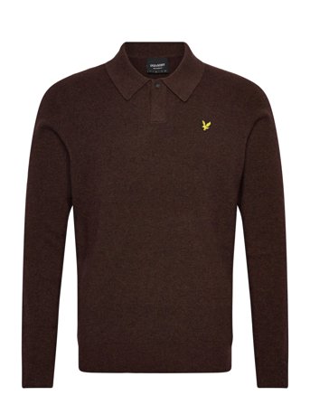 Lyle & Scott Lambswool Blend Rugby Jumper - Brown - L