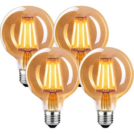Vintage E27 LED-lampa, dimbar E27 vintage-lampa 4W G80, vintage E27-lampa varmvit 2700K, vintage LED-lampa idealisk - 4-pack