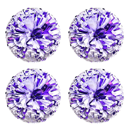 4 stk. Metalliske Cheerleading Pom Poms for Barn 12 Tommer Metallisk Foliehåndtak Cheer Squad Team Spirited Fun Pom Poms Pearl Gl