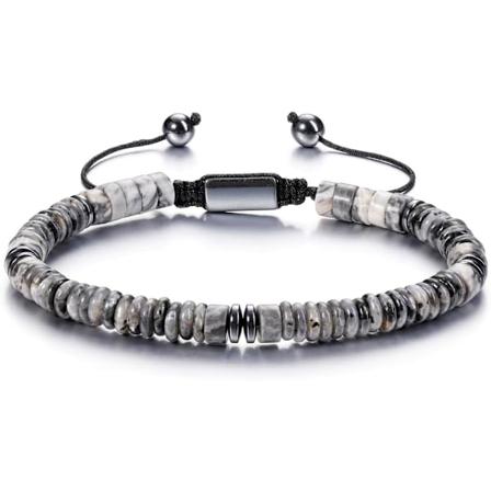 Helbredende krystallarmbånd justerbart armbånd i naturstein for menn og kvinner-B