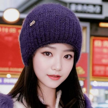 Fleece varm strikket hue strik beanie LILLA