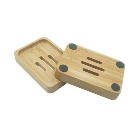 Tvålkopp i bambu, enkellager, dränerande, vattentät för badrum, hotell och toalett