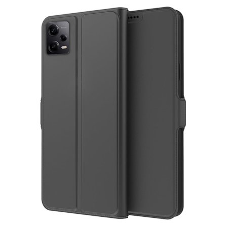 Smidigt och tunt PU-läder Xiaomi Poco X5 Pro / Xiaomi Redmi Note 12 Pro / Xiaomi Redmi Note 12 Pro Speed fodral - Svart
